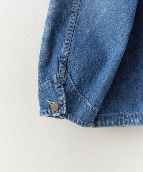 REMI RELIEF(レミレリーフ)の「REMI RELIEF/レミレリーフ 9.5oz ネップDENIM カバーオール(USED) シャツジャケット 2026年春夏(デニムジャケット・メンズ・ブルー・M/L/XL)」の8枚目の写真