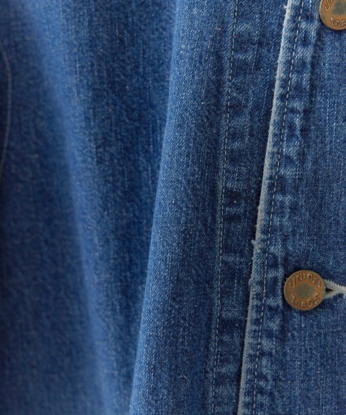 REMI RELIEF(レミレリーフ)の「REMI RELIEF/レミレリーフ 9.5oz ネップDENIM カバーオール(USED) シャツジャケット 2026年春夏(デニムジャケット・メンズ・ブルー・M/L/XL)」の7枚目の写真