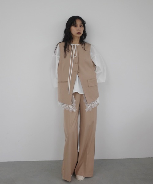 2WAY CREW NECK LACE TAKE OFF VEST（スーツジャケット）｜Ameri