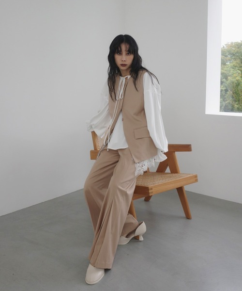 2WAY CREW NECK LACE TAKE OFF VEST（スーツジャケット）｜Ameri