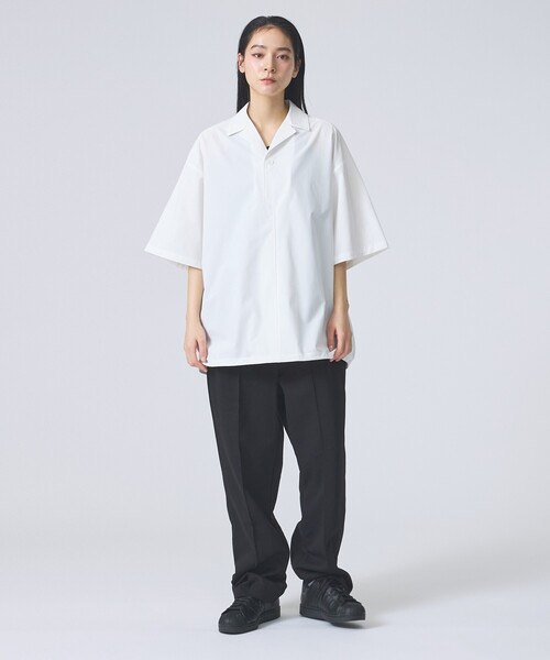 FORTUNA HOMME（フォルトゥナオム）の「【FORTUNA /フォルトゥナ】ECOTEC OpenCollarPO-Shirts/エコテックオープンカラープルオーバーシャツ/ユニセックス/【WEB限定】（シャツ/ブラウス・メンズ・ブラック/ホワイト・M/L）」の3枚目の写真