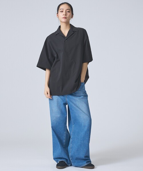 FORTUNA HOMME（フォルトゥナオム）の「【FORTUNA /フォルトゥナ】ECOTEC OpenCollarPO-Shirts/エコテックオープンカラープルオーバーシャツ/ユニセックス/【WEB限定】（シャツ/ブラウス・メンズ・ブラック/ホワイト・M/L）」の14枚目の写真