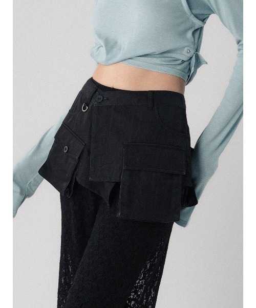 ELCHELE(エルチェレ)の「PIGMENT DYE UTILITY APRON(ベルト・レディース・ブラック/カーキ/オフホワイト・FREE)」の3枚目の写真