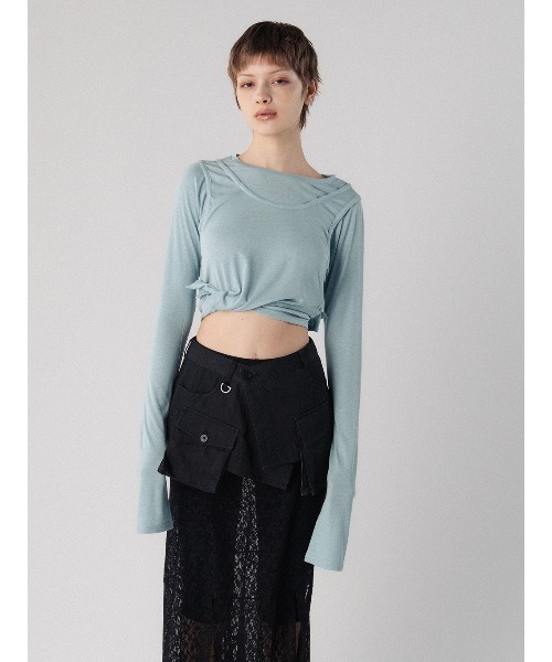 ELCHELE(エルチェレ)の「PIGMENT DYE UTILITY APRON(ベルト・レディース・ブラック/カーキ/オフホワイト・FREE)」の11枚目の写真