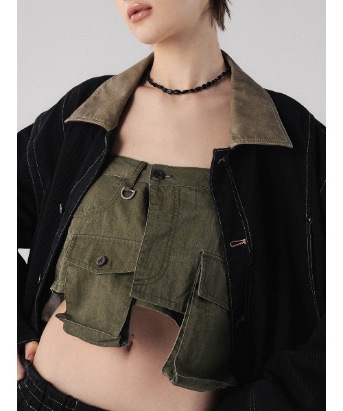 ELCHELE(エルチェレ)の「PIGMENT DYE UTILITY APRON(ベルト・レディース・ブラック/カーキ/オフホワイト・FREE)」の15枚目の写真