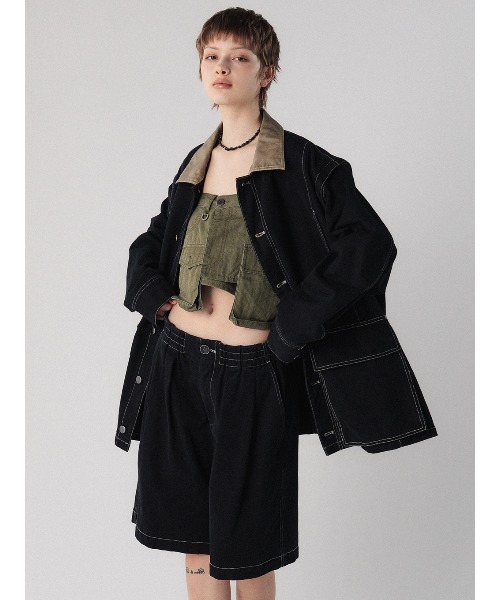 ELCHELE(エルチェレ)の「PIGMENT DYE UTILITY APRON(ベルト・レディース・ブラック/カーキ/オフホワイト・FREE)」の16枚目の写真