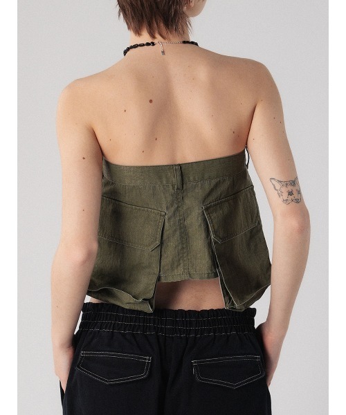 ELCHELE(エルチェレ)の「PIGMENT DYE UTILITY APRON(ベルト・レディース・ブラック/カーキ/オフホワイト・FREE)」の20枚目の写真