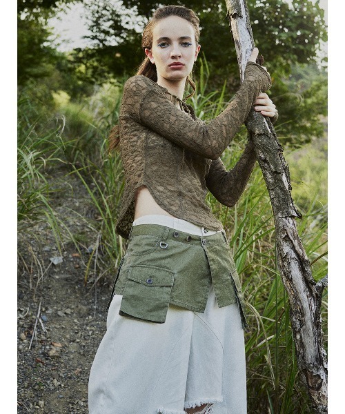 ELCHELE(エルチェレ)の「PIGMENT DYE UTILITY APRON(ベルト・レディース・ブラック/カーキ/オフホワイト・FREE)」の22枚目の写真