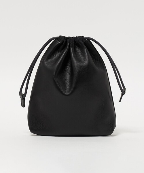 UNITED ARROWS(ユナイテッドアローズ)の「UNFINISHED LEATHER PURSE/アンフィニッシュドレザー 巾着バッグ(ハンドバッグ・メンズ・ブラック・FREE)」の1枚目の写真