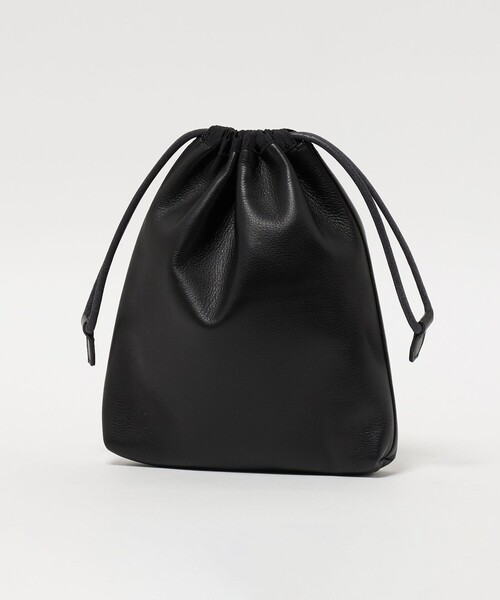 UNITED ARROWS(ユナイテッドアローズ)の「UNFINISHED LEATHER PURSE/アンフィニッシュドレザー 巾着バッグ(ハンドバッグ・メンズ・ブラック・FREE)」の4枚目の写真