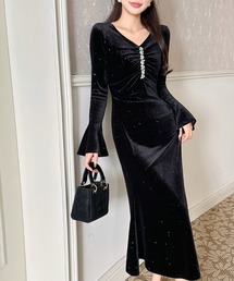 YUGA_YGMC Sequined velvet mermaid dress