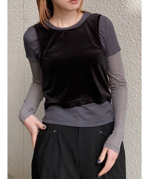 MURUA(ムルーア)の「マルチWAYセパレートトップス(Tシャツ/カットソー・レディース・ブラック/グレー・FREE)」の13枚目の写真