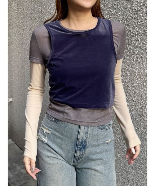 MURUA(ムルーア)の「マルチWAYセパレートトップス(Tシャツ/カットソー・レディース・ブラック/グレー・FREE)」の21枚目の写真