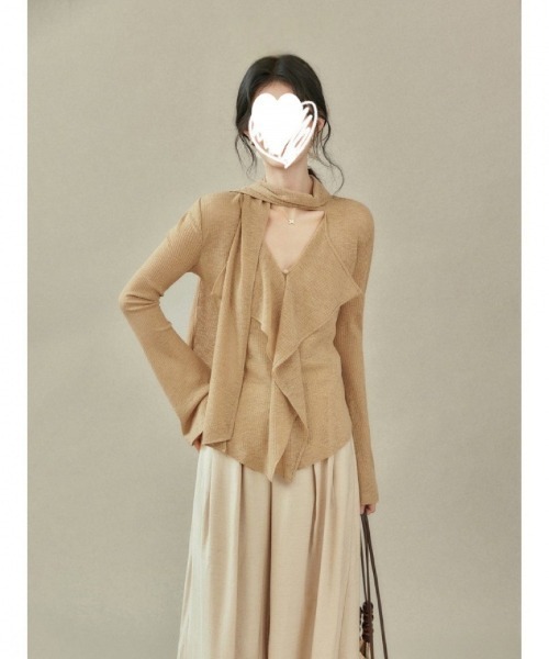Ritzy（リッツィー）の「スカーフ付き ラッフルレイヤードトップス（Tシャツ/カットソー・レディース・イエロー・M）」の7枚目の写真