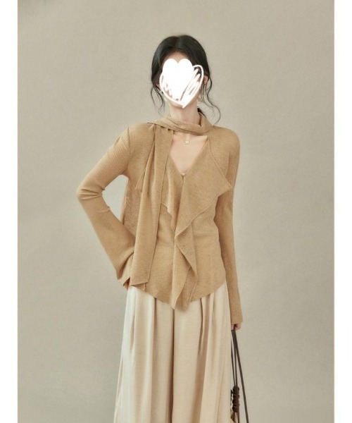 Ritzy（リッツィー）の「スカーフ付き ラッフルレイヤードトップス（Tシャツ/カットソー・レディース・イエロー・M）」の11枚目の写真