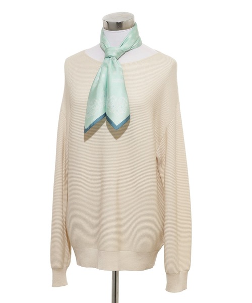 MACKINTOSH PHILOSOPHY（ﾏｯｷﾝﾄｯｼｭ ﾌｨﾛｿﾌｨｰ）の「日本製 スカーフ シルク100％ バンダナプリント 68*68（バンダナ/スカーフ・レディース・ミント/ネイビー/オフホワイト・FREE）」の5枚目の写真