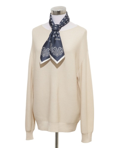 MACKINTOSH PHILOSOPHY（ﾏｯｷﾝﾄｯｼｭ ﾌｨﾛｿﾌｨｰ）の「日本製 スカーフ シルク100％ バンダナプリント 68*68（バンダナ/スカーフ・レディース・ミント/ネイビー/オフホワイト・FREE）」の6枚目の写真