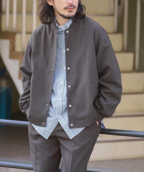 ITEMS URBANRESEARCH(アイテムズ アーバンリサーチ)の「『イージーケア/吸水速乾/接触冷感』高機能ドライタッチスナップブルゾン(楽着シリーズ)(ブルゾン・メンズ・ベージュ/スミクロ/グレー/カーキ・MEDIUM/LARGE)」の8枚目の写真