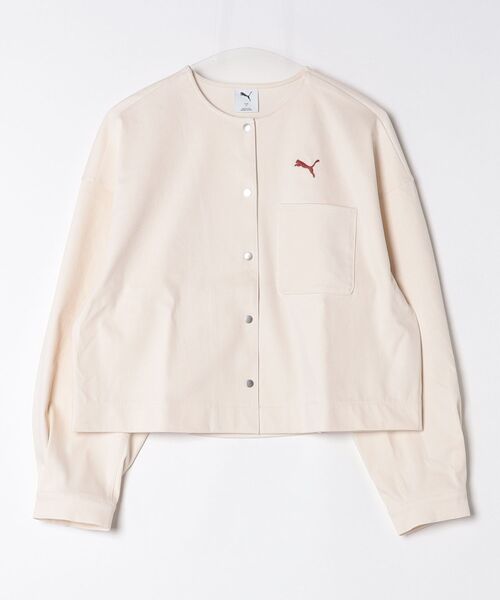 PUMA(プーマ)の「プーマ PUMA ESS ELEVATED デニムライク JKT(デニムジャケット・レディース・ネイビー/クリーム/ブラック・S/M/L)」の10枚目の写真