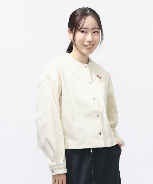 PUMA(プーマ)の「プーマ PUMA ESS ELEVATED デニムライク JKT(デニムジャケット・レディース・ネイビー/クリーム/ブラック・S/M/L)」の14枚目の写真