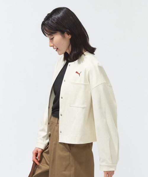 PUMA(プーマ)の「プーマ PUMA ESS ELEVATED デニムライク JKT(デニムジャケット・レディース・ネイビー/クリーム/ブラック・S/M/L)」の22枚目の写真