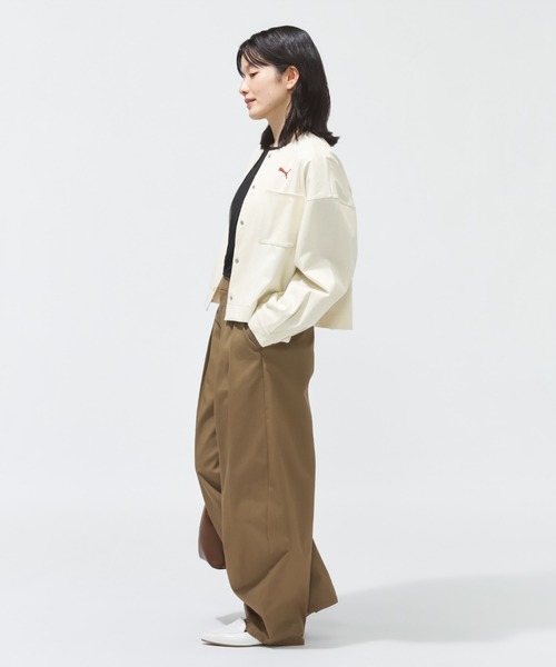 PUMA(プーマ)の「プーマ PUMA ESS ELEVATED デニムライク JKT(デニムジャケット・レディース・ネイビー/クリーム/ブラック・S/M/L)」の19枚目の写真