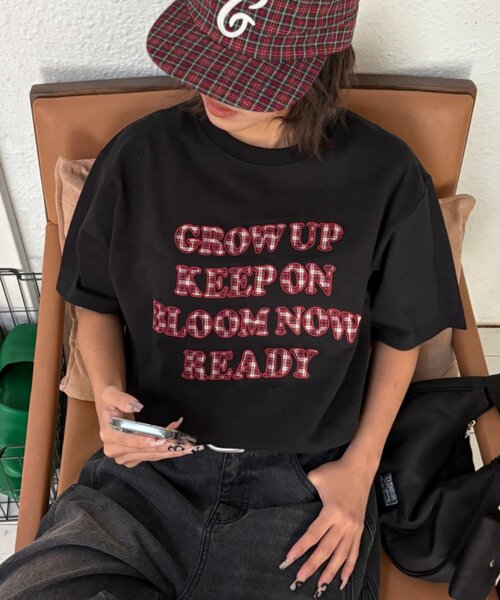 CIAOPANIC TYPY（チャオパニックティピー）の「【UNISEX】アソート柄アップリケTEE（Tシャツ/カットソー・レディース・カーキ/レッド/ホワイト/ネイビー/グレー/ブラック・MEDIUM/LARGE）」の2枚目の写真