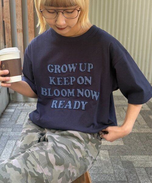 CIAOPANIC TYPY（チャオパニックティピー）の「【UNISEX】アソート柄アップリケTEE（Tシャツ/カットソー・レディース・カーキ/レッド/ホワイト/ネイビー/グレー/ブラック・MEDIUM/LARGE）」の17枚目の写真