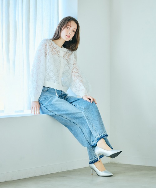 Audie a Muses(オーディアミューズ)の「ウエストドロストワイドデニム(デニムパンツ・レディース・ネイビー・36/38/42)」の3枚目の写真