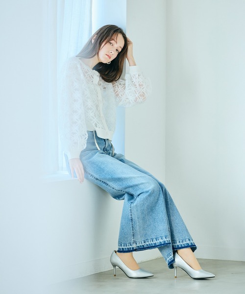 Audie a Muses(オーディアミューズ)の「ウエストドロストワイドデニム(デニムパンツ・レディース・ネイビー・36/38/42)」の5枚目の写真