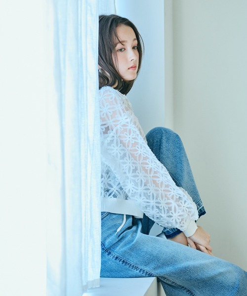 Audie a Muses(オーディアミューズ)の「ウエストドロストワイドデニム(デニムパンツ・レディース・ネイビー・36/38/42)」の7枚目の写真