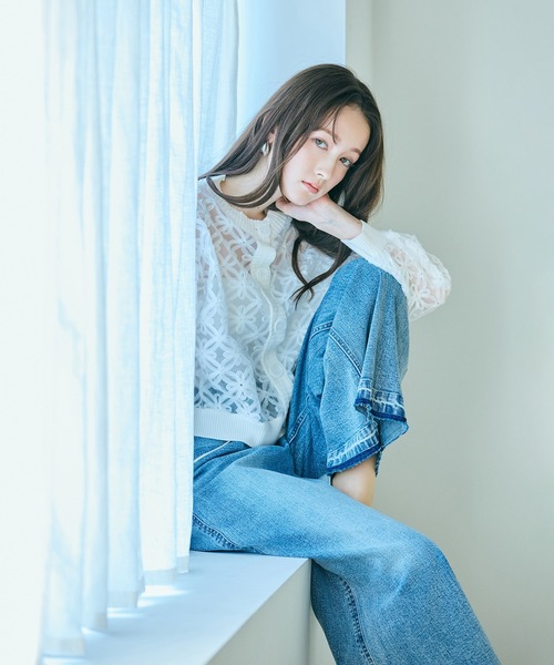 Audie a Muses(オーディアミューズ)の「ウエストドロストワイドデニム(デニムパンツ・レディース・ネイビー・36/38/42)」の8枚目の写真