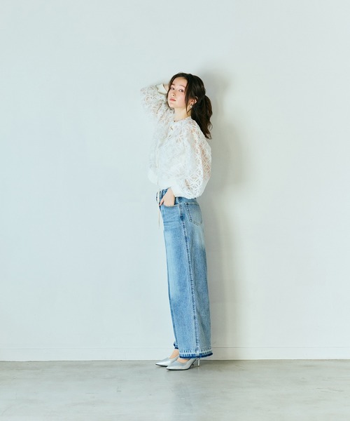 Audie a Muses(オーディアミューズ)の「ウエストドロストワイドデニム(デニムパンツ・レディース・ネイビー・36/38/42)」の15枚目の写真