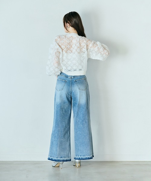 Audie a Muses(オーディアミューズ)の「ウエストドロストワイドデニム(デニムパンツ・レディース・ネイビー・36/38/42)」の16枚目の写真