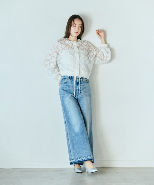 Audie a Muses(オーディアミューズ)の「ウエストドロストワイドデニム(デニムパンツ・レディース・ネイビー・36/38/42)」の17枚目の写真