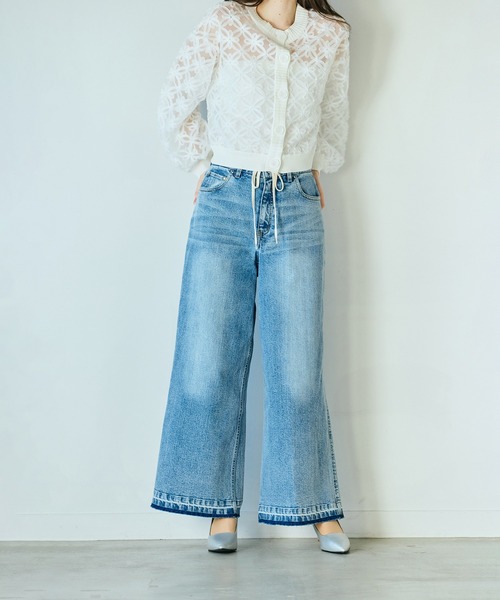 Audie a Muses(オーディアミューズ)の「ウエストドロストワイドデニム(デニムパンツ・レディース・ネイビー・36/38/42)」の19枚目の写真