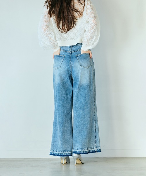 Audie a Muses(オーディアミューズ)の「ウエストドロストワイドデニム(デニムパンツ・レディース・ネイビー・36/38/42)」の20枚目の写真