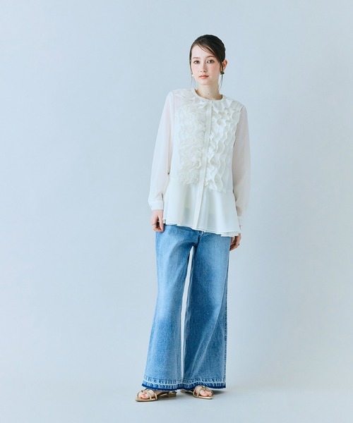 Audie a Muses(オーディアミューズ)の「ウエストドロストワイドデニム(デニムパンツ・レディース・ネイビー・36/38/42)」の22枚目の写真