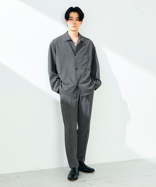 GLOSTER(グロスター)の「【春夏に着たい上品素材】リネンタッチドビーワークシャツ(シャツ/ブラウス・メンズ・グレー/ブラック・S/M/L)」の3枚目の写真