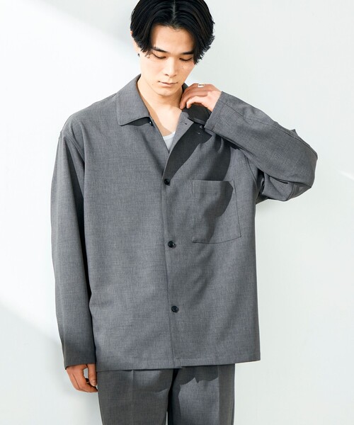 GLOSTER(グロスター)の「【春夏に着たい上品素材】リネンタッチドビーワークシャツ(シャツ/ブラウス・メンズ・グレー/ブラック・S/M/L)」の6枚目の写真