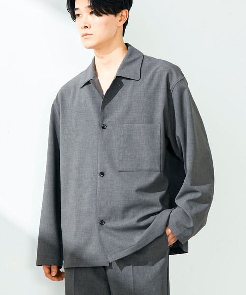 GLOSTER(グロスター)の「【春夏に着たい上品素材】リネンタッチドビーワークシャツ(シャツ/ブラウス・メンズ・グレー/ブラック・S/M/L)」の7枚目の写真