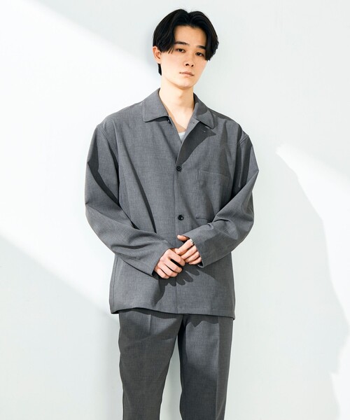 GLOSTER(グロスター)の「【春夏に着たい上品素材】リネンタッチドビーワークシャツ(シャツ/ブラウス・メンズ・グレー/ブラック・S/M/L)」の8枚目の写真