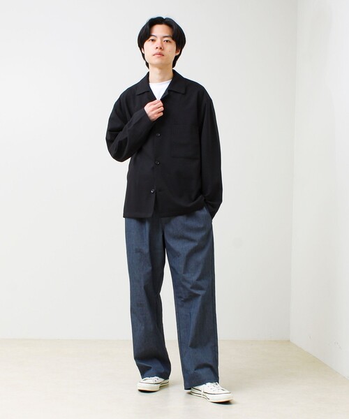 GLOSTER（グロスター）の「【春夏に着たい上品素材】リネンタッチドビーワークシャツ（シャツ/ブラウス・メンズ・グレー/ブラック・S/M/L）」の20枚目の写真