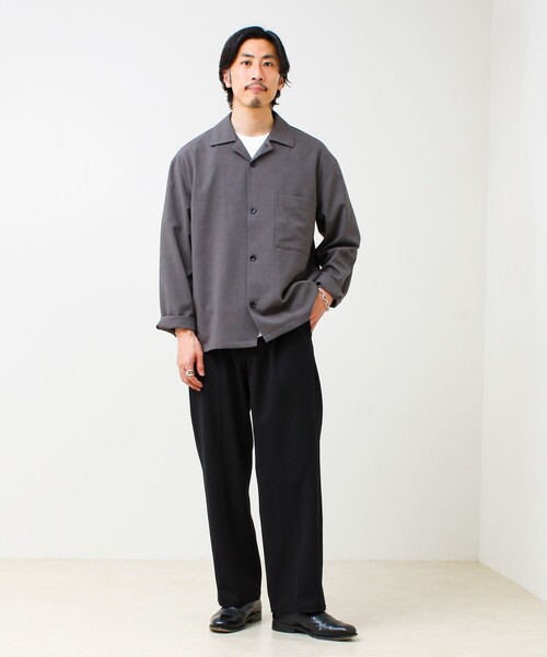 GLOSTER（グロスター）の「【春夏に着たい上品素材】リネンタッチドビーワークシャツ（シャツ/ブラウス・メンズ・グレー/ブラック・S/M/L）」の16枚目の写真