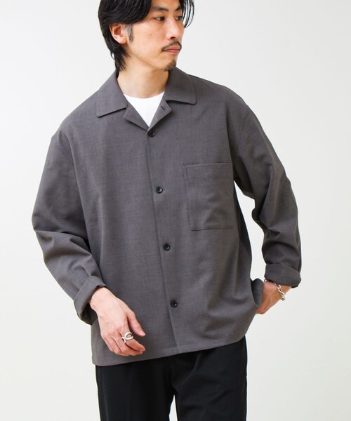 GLOSTER（グロスター）の「【春夏に着たい上品素材】リネンタッチドビーワークシャツ（シャツ/ブラウス・メンズ・グレー/ブラック・S/M/L）」の18枚目の写真