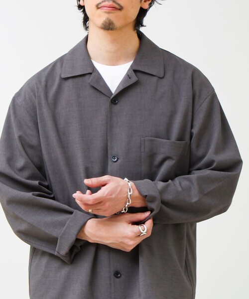 GLOSTER（グロスター）の「【春夏に着たい上品素材】リネンタッチドビーワークシャツ（シャツ/ブラウス・メンズ・グレー/ブラック・S/M/L）」の10枚目の写真