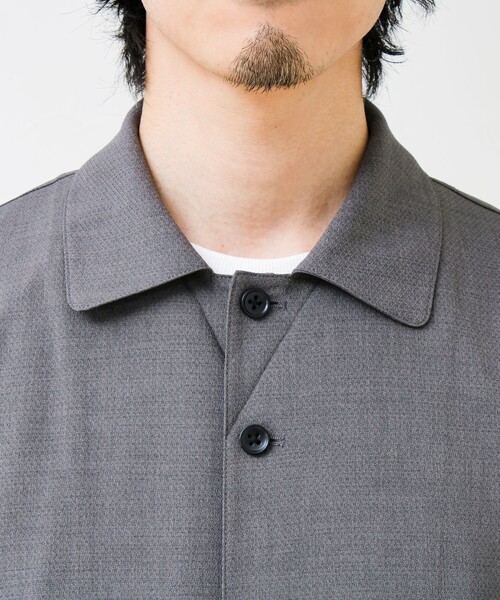 GLOSTER（グロスター）の「【春夏に着たい上品素材】リネンタッチドビーワークシャツ（シャツ/ブラウス・メンズ・グレー/ブラック・S/M/L）」の12枚目の写真