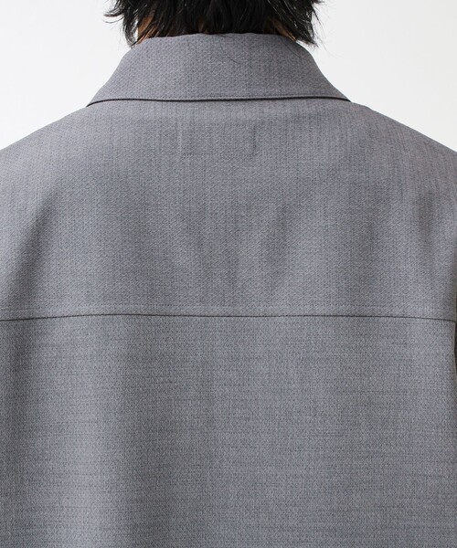 GLOSTER（グロスター）の「【春夏に着たい上品素材】リネンタッチドビーワークシャツ（シャツ/ブラウス・メンズ・グレー/ブラック・S/M/L）」の4枚目の写真