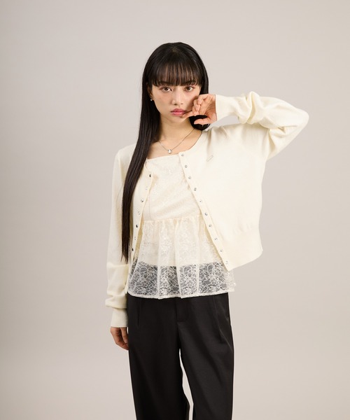 apres jour mignon(アプレジュールミニョン)の「プレート付きカーディガン(カーディガン/ボレロ・レディース・ホワイト/ブルー/ブラウン系その他・フリー/LARGE)」の10枚目の写真