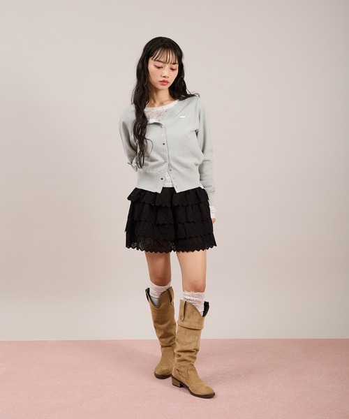 apres jour mignon(アプレジュールミニョン)の「プレート付きカーディガン(カーディガン/ボレロ・レディース・ホワイト/ブルー/ブラウン系その他・フリー/LARGE)」の9枚目の写真